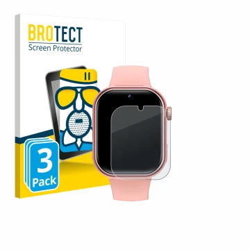 Vorderseite einer Produktverpackung mit dem Markenlogo BROTECT. Daneben ist das Gerät Naixues Kids Smartwatch GPS mit dem zuge
