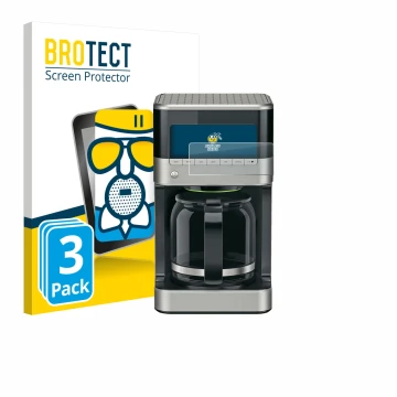 Vorderseite einer Produktverpackung mit dem Markenlogo BROTECT. Daneben ist das Gerät Braun PurAroma 7 mit dem zugehörigen Dis