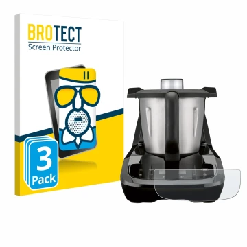 Vorderseite einer Produktverpackung mit dem Markenlogo BROTECT. Daneben ist das Gerät SilverCrest Monsieur Cuisine compact mit