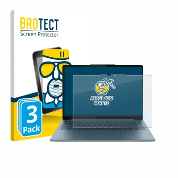 Vorderseite einer Produktverpackung mit dem Markenlogo BROTECT. Daneben ist das Gerät Lenovo Yoga Slim 7 Gen 10 14