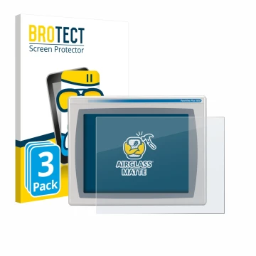 Vorderseite einer Produktverpackung mit dem Markenlogo BROTECT. Daneben ist das Gerät Allen Bradly HMI AB 2711P-RDT15C mit dem