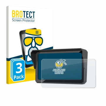 Vorderseite einer Produktverpackung mit dem Markenlogo BROTECT. Daneben ist das Gerät Carpuride W602BS mit dem zugehörigen Dis