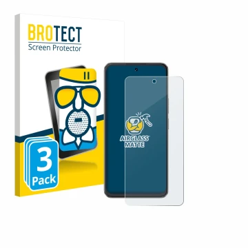 Vorderseite einer Produktverpackung mit dem Markenlogo BROTECT. Daneben ist das Gerät Cubot Note 60 mit dem zugehörigen Displa
