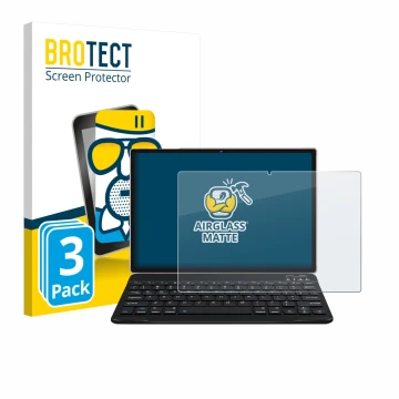 Vorderseite einer Produktverpackung mit dem Markenlogo BROTECT. Daneben ist das Gerät DEERTiME E9 10.1