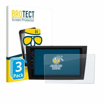 Vorderseite einer Produktverpackung mit dem Markenlogo BROTECT. Daneben ist das Gerät Dynavin D8-DF31 9