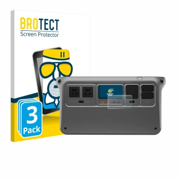 Vorderseite einer Produktverpackung mit dem Markenlogo BROTECT. Daneben ist das Gerät DJI Power 1000 V2 mit dem zugehörigen Di