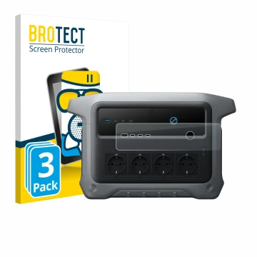 Vorderseite einer Produktverpackung mit dem Markenlogo BROTECT. Daneben ist das Gerät Anker SOLIX C1000 Gen 2 mit dem zugehöri