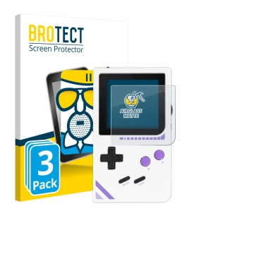 Vorderseite einer Produktverpackung mit dem Markenlogo BROTECT. Daneben ist das Gerät Modretro Chromatic mit dem zugehörigen D