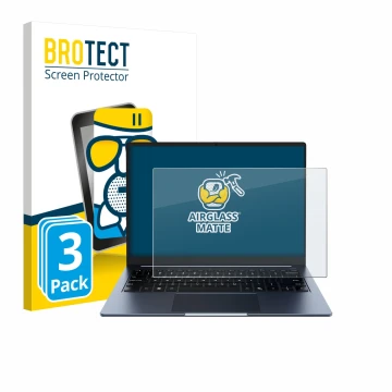Vorderseite einer Produktverpackung mit dem Markenlogo BROTECT. Daneben ist das Gerät Chuwi CoreBook Air 14
