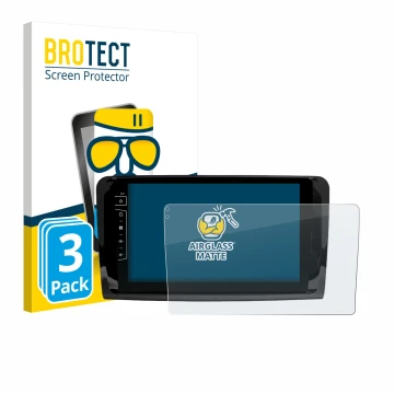 Vorderseite einer Produktverpackung mit dem Markenlogo BROTECT. Daneben ist das Gerät Dynavin D9-DF432 9