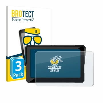 Vorderseite einer Produktverpackung mit dem Markenlogo BROTECT. Daneben ist das Gerät Carpuride W702 Plus 7