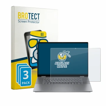 Vorderseite einer Produktverpackung mit dem Markenlogo BROTECT. Daneben ist das Gerät HP OmniBook X Flip 2-in-1 AI 16-cc0796ng