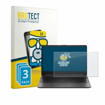 Vorderseite einer Produktverpackung mit dem Markenlogo BROTECT. Daneben ist das Gerät HP EliteBook 250RT G9 mit dem zugehörige
