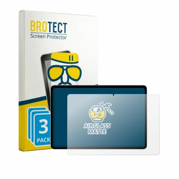 Vorderseite einer Produktverpackung mit dem Markenlogo BROTECT. Daneben ist das Gerät Teclast P35 mit dem zugehörigen Displays