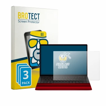 Vorderseite einer Produktverpackung mit dem Markenlogo BROTECT. Daneben ist das Gerät HP Scuderia Ferrari Notebook mit dem zug