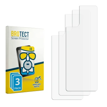 Vorderseite einer Produktverpackung mit dem Markenlogo BROTECT. Daneben ist der zugehörige Displayschutz.