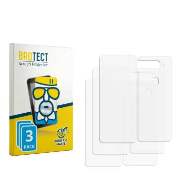 Vorderseite einer Produktverpackung mit dem Markenlogo BROTECT. Daneben ist der zugehörige Displayschutz.