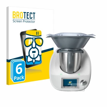 Vorderseite einer Produktverpackung mit dem Markenlogo BROTECT. Daneben ist das Gerät Vorwerk Thermomix TM5 mit dem zugehörige