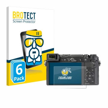 Vorderseite einer Produktverpackung mit dem Markenlogo BROTECT. Daneben ist das Gerät Panasonic Lumix DC-GX9 mit dem zugehörig