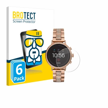Vorderseite einer Produktverpackung mit dem Markenlogo BROTECT. Daneben ist das Gerät Fossil Q Venture HR (4.Gen) mit dem zuge