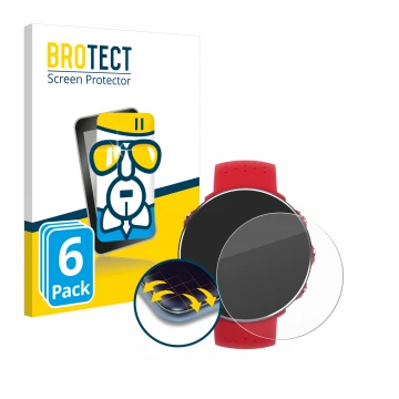 Vorderseite einer Produktverpackung mit dem Markenlogo BROTECT. Daneben ist das Gerät Polar Vantage M mit dem zugehörigen Disp