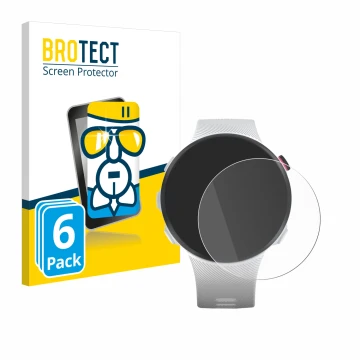 Vorderseite einer Produktverpackung mit dem Markenlogo BROTECT. Daneben ist das Gerät Garmin Forerunner 45S mit dem zugehörige