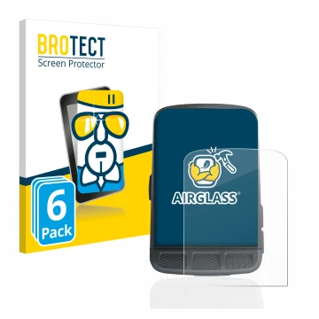 Vorderseite einer Produktverpackung mit dem Markenlogo BROTECT. Daneben ist das Gerät Wahoo Elemnt Roam mit dem zugehörigen Di