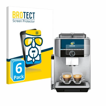 Vorderseite einer Produktverpackung mit dem Markenlogo BROTECT. Daneben ist das Gerät Siemens EQ.9 plus connect s700 4,3