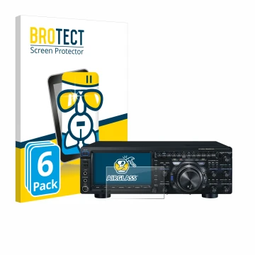 Vorderseite einer Produktverpackung mit dem Markenlogo BROTECT. Daneben ist das Gerät Yaesu FT-DX101D mit dem zugehörigen Disp