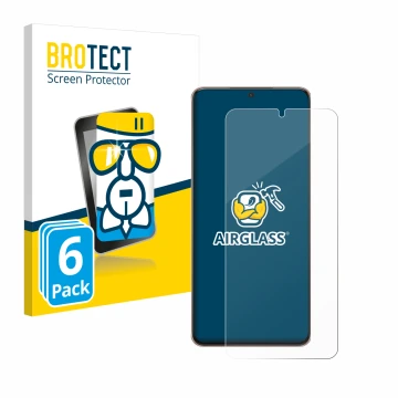Vorderseite einer Produktverpackung mit dem Markenlogo BROTECT. Daneben ist das Gerät Samsung Galaxy S21 Plus 5G mit dem zugeh