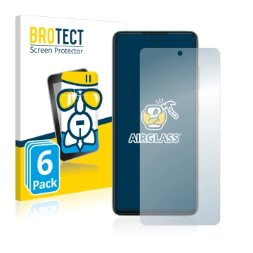 Vorderseite einer Produktverpackung mit dem Markenlogo BROTECT. Daneben ist das Gerät Samsung Galaxy A52 mit dem zugehörigen D