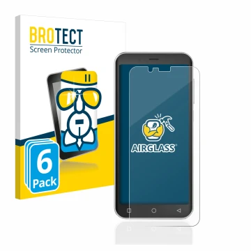 Vorderseite einer Produktverpackung mit dem Markenlogo BROTECT. Daneben ist das Gerät Emporia Smart 4 mit dem zugehörigen Disp
