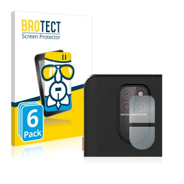 Vorderseite einer Produktverpackung mit dem Markenlogo BROTECT. Daneben ist das Gerät Emporia Smart 5 (NUR Kameraschutz) mit d