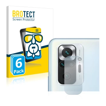 Vorderseite einer Produktverpackung mit dem Markenlogo BROTECT. Daneben ist das Gerät Xiaomi Redmi Note 10S (NUR Kameraschutz)