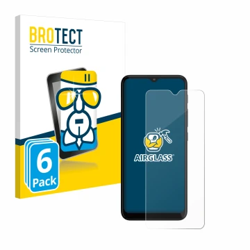 Vorderseite einer Produktverpackung mit dem Markenlogo BROTECT. Daneben ist das Gerät Motorola Moto G20 mit dem zugehörigen Di