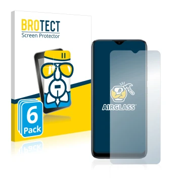 Vorderseite einer Produktverpackung mit dem Markenlogo BROTECT. Daneben ist das Gerät realme C11 2021 mit dem zugehörigen Disp