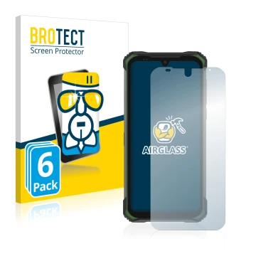 Vorderseite einer Produktverpackung mit dem Markenlogo BROTECT. Daneben ist das Gerät Doogee S86 Pro mit dem zugehörigen Displ