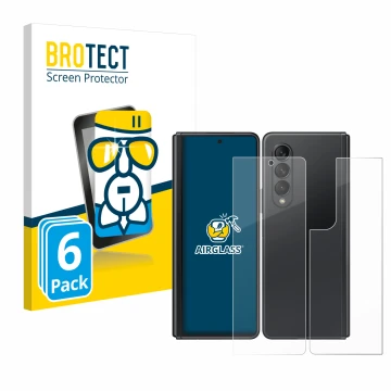 Vorderseite einer Produktverpackung mit dem Markenlogo BROTECT. Daneben ist das Gerät Samsung Galaxy Z Fold 3 5G (Display+Rück
