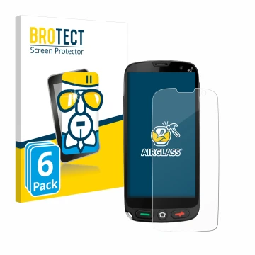 Vorderseite einer Produktverpackung mit dem Markenlogo BROTECT. Daneben ist das Gerät Brondi Amico XS mit dem zugehörigen Disp