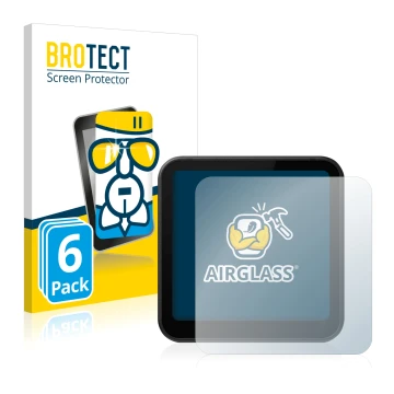 Vorderseite einer Produktverpackung mit dem Markenlogo BROTECT. Daneben ist das Gerät DJI Action 2 mit dem zugehörigen Display