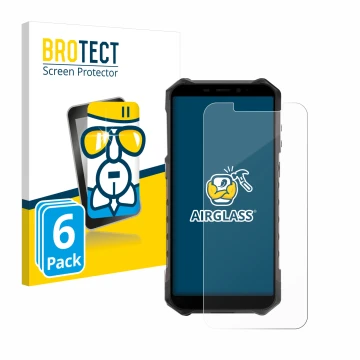 Vorderseite einer Produktverpackung mit dem Markenlogo BROTECT. Daneben ist das Gerät Ulefone Armor X9 Pro mit dem zugehörigen