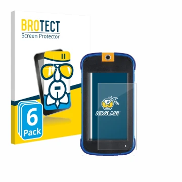 Vorderseite einer Produktverpackung mit dem Markenlogo BROTECT. Daneben ist das Gerät Vtech Kidicom Max 3.0 mit dem zugehörige