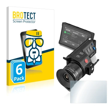 Vorderseite einer Produktverpackung mit dem Markenlogo BROTECT. Daneben ist das Gerät Arri MVF-2 mit dem zugehörigen Displaysc