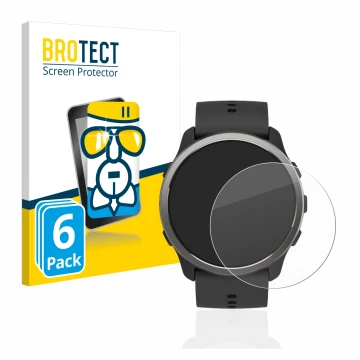 Vorderseite einer Produktverpackung mit dem Markenlogo BROTECT. Daneben ist das Gerät Suunto 5 Peak mit dem zugehörigen Displa