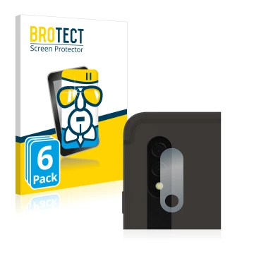 Vorderseite einer Produktverpackung mit dem Markenlogo BROTECT. Daneben ist das Gerät Samsung Galaxy Tab S8 Plus WiFi (NUR Kam