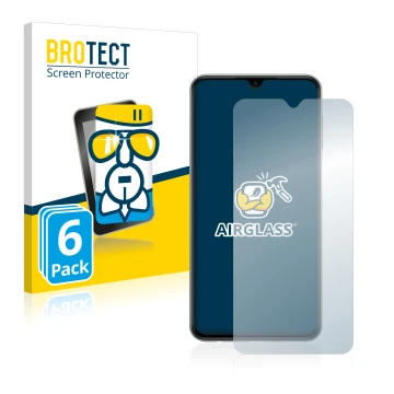 Vorderseite einer Produktverpackung mit dem Markenlogo BROTECT. Daneben ist das Gerät Samsung Galaxy M33 mit dem zugehörigen D