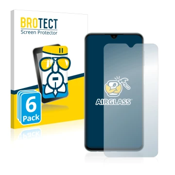 Vorderseite einer Produktverpackung mit dem Markenlogo BROTECT. Daneben ist das Gerät Samsung Galaxy M23 mit dem zugehörigen D