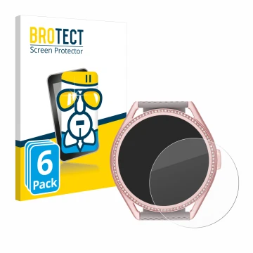 Vorderseite einer Produktverpackung mit dem Markenlogo BROTECT. Daneben ist das Gerät Michael Kors Access MKGO Gen 5E MKT 5117