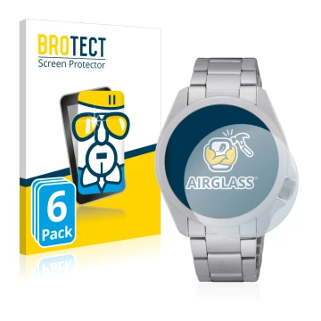 Vorderseite einer Produktverpackung mit dem Markenlogo BROTECT. Daneben ist das Gerät Seiko 5 Sports SRPH49K1 mit dem zugehöri