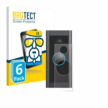 Vorderseite einer Produktverpackung mit dem Markenlogo BROTECT. Daneben ist das Gerät Ring Video Doorbell Wired mit dem zugehö